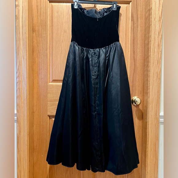 Vintage Gunne Sax Jessica McClintock Strapless Lined Tulle Velvet Sequin Dress - Picture 8 of 16